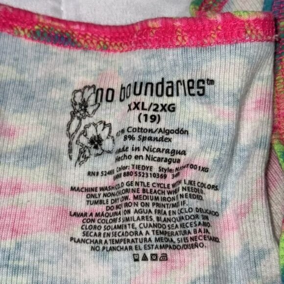 No Boundaries Womens XXL Tie-Dye Racerback Tank Top Bright Neon Colors - Picture 2 of 5